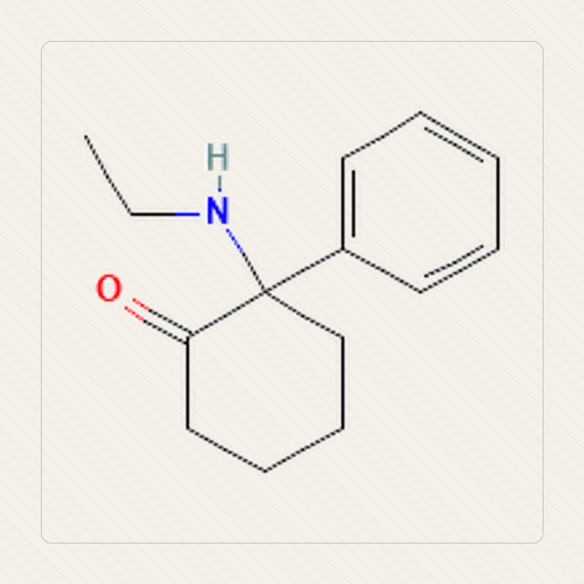O-PCE Etycyklidon, illustration pédagogique de la structure moléculaire