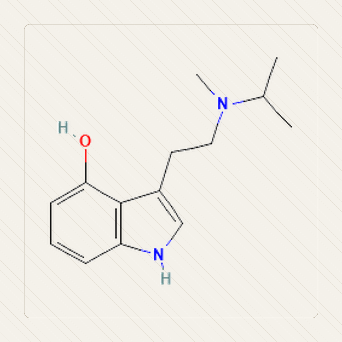 4-HO-MiPT 4-hydroksy-MiPT, illustration pédagogique de la structure moléculaire